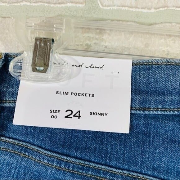Loft NWT Double Frayed Skinny Jeans Size 24 - Picture 9 of 12